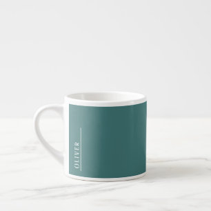 Aangepaste monogram, moderne aqua blauw groen espresso kop