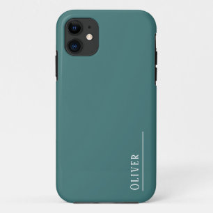Aangepaste monogram, moderne aqua groen Case-Mate iPhone case