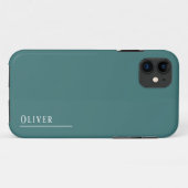 Aangepaste monogram, moderne aqua groen Case-Mate iPhone case (Achterkant (horizontaal))
