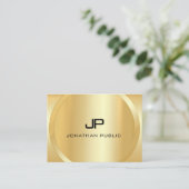Aangepaste monogram Moderne Elegant Faux Gold-Sjab Visitekaartje (Staand voorkant)