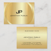Aangepaste monogram Moderne Elegant Faux Gold-Sjab Visitekaartje (Voorkant / Achterkant)