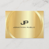 Aangepaste monogram Moderne Elegant Faux Gold-Sjab Visitekaartje (Voorkant)