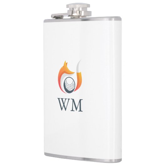 Aangepaste monogram moderne fox- en Golfbal Heupfles (Links)