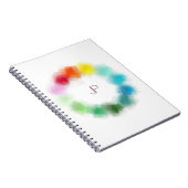 Aangepaste monogram Moderne Kleurrijke Sjabloon Notitieboek (Rechterzijde)