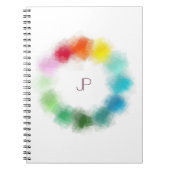Aangepaste monogram Moderne Kleurrijke Sjabloon Notitieboek (Voorkant)