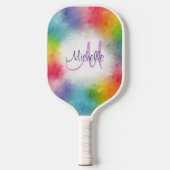 Aangepaste monogram Moderne Kleurrijke Sjabloon Pickleball Paddle (Voorkant)