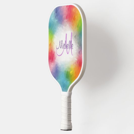 Aangepaste monogram Moderne Kleurrijke Sjabloon Pickleball Paddle (Links)