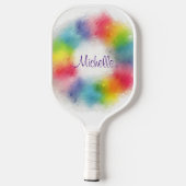 Aangepaste monogram Moderne kleurrijke Sjabloon Pickleball Paddle (Achterkant)