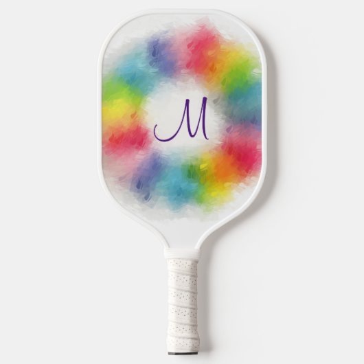 Aangepaste monogram Moderne kleurrijke Sjabloon Pickleball Paddle (Voorkant)