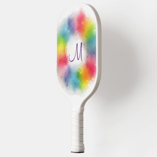 Aangepaste monogram Moderne kleurrijke Sjabloon Pickleball Paddle (Links)