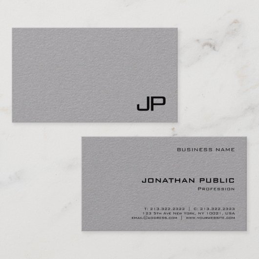 Aangepaste monogram Moderne professionele Sjabloon Visitekaartje (Voorkant / Achterkant)