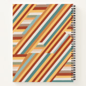 Aangepaste Monogram Moderne Retro 70s Geometrische Notitieboek (Achterkant)