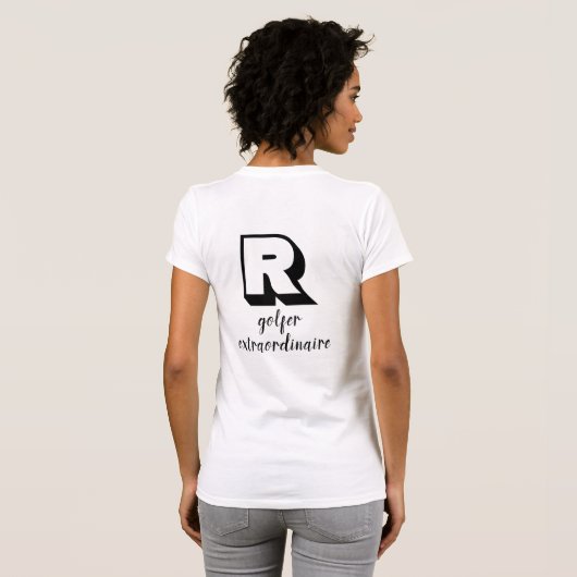 Aangepaste Monogram Moderne Typografie T-shirt (Achterkant volledig)