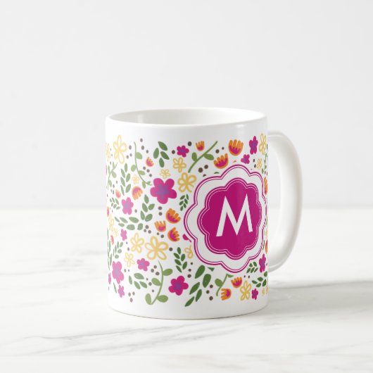 Aangepaste monogram  Mok voor meisjes (Voorkant rechts)