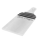 Aangepaste monogram monochrome glazen kaas snijplank (Hoek)