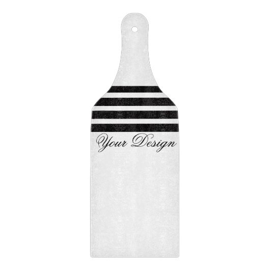 Aangepaste monogram monochrome glazen kaas snijplank (Voorkant)