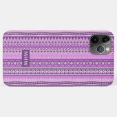 Aangepaste monogram-monogram met stammenpatroon Case-Mate iPhone case (Achterkant (horizontaal))