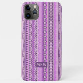 Aangepaste monogram-monogram met stammenpatroon Case-Mate iPhone case (Achterkant)