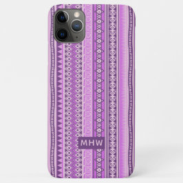 Aangepaste monogram-monogram met stammenpatroon Case-Mate iPhone case