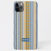 Aangepaste monogram-monogram met stammenpatroon Case-Mate iPhone case (Achterkant)