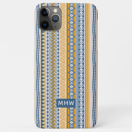 Aangepaste monogram-monogram met stammenpatroon Case-Mate iPhone case