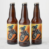 Aangepaste Monogram Motorcross Bier Etiket (Flessen)