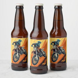 Aangepaste Monogram Motorcross Bier Etiket