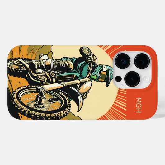Aangepaste Monogram Motorcross Case-Mate iPhone Case (Achterkant (horizontaal))