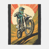 Aangepaste Monogram Motorcross Fleece Deken (Voorkant)