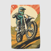 Aangepaste Monogram Motorcross Golfhanddoek (Voorkant)