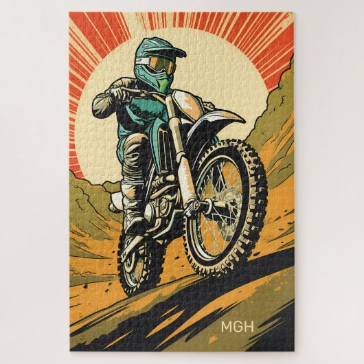 Aangepaste Monogram Motorcross Legpuzzel (Verticaal)