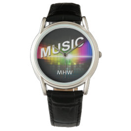 Aangepaste monogram muziekillustratie horloge