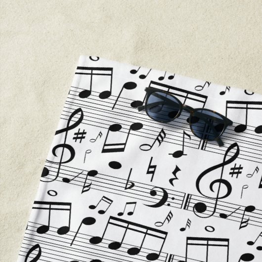 Aangepaste monogram muziekpatroon handdoek (In situ)