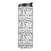 Aangepaste monogram muziekpatroon thermosbeker (Gedraaid links)