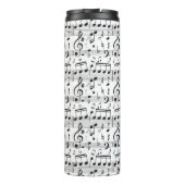 Aangepaste monogram muziekpatroon thermosbeker (Achterkant)