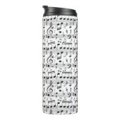 Aangepaste monogram muziekpatroon thermosbeker (Geroteerd rechts)