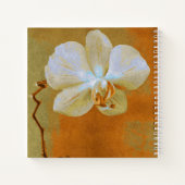 Aangepaste monogram naam artistieke Golden Orchid Notitieboek (Achterkant)