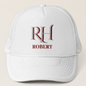 Aangepaste monogram naam bal trucker pet (Voorkant)