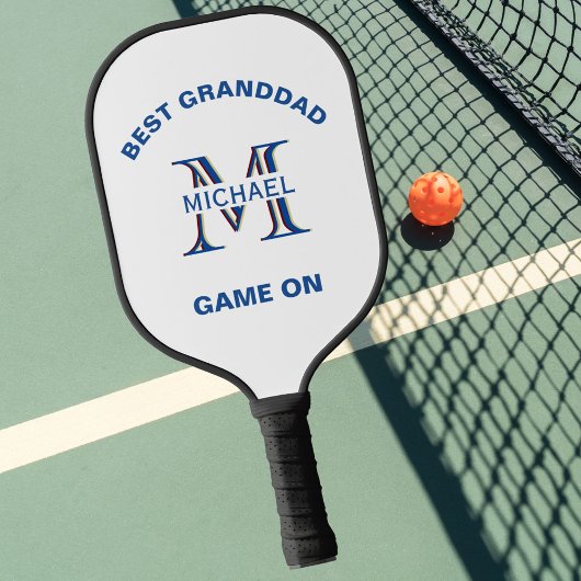 Aangepaste monogram naam Beste Grandad Pickleball Paddle
