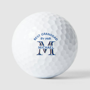 Aangepaste monogram naam Beste grootvader door Par Golfballen
