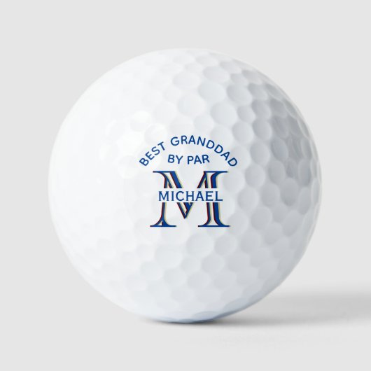 Aangepaste monogram naam Beste grootvader door Par Golfballen (Voorkant)