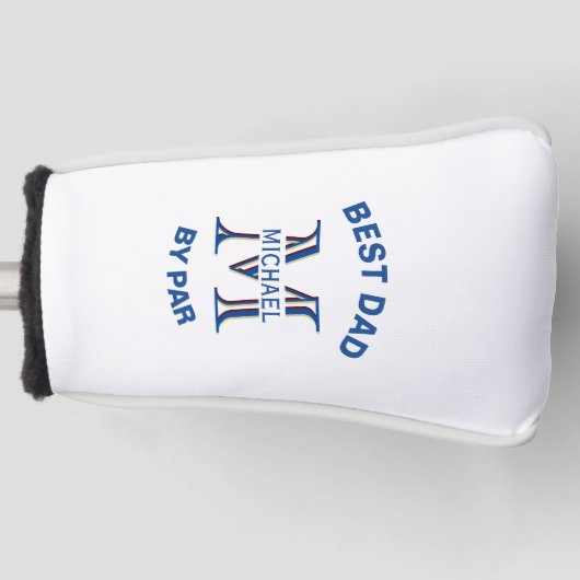 Aangepaste monogram naam Beste vader door Par Putt Golfheadcover (Voorkant)