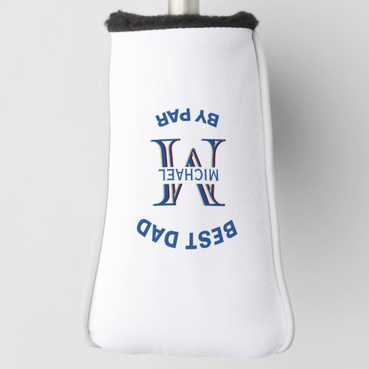 Aangepaste monogram naam Beste vader door Par Putt Golfheadcover (Draai 90)