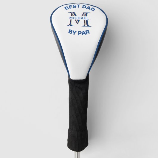 Aangepaste monogram Naam Beste vader op Par Golfheadcover (Voorkant)
