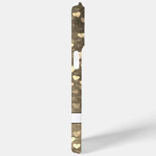 Aangepaste monogram naam Brown Heart Bokeh Art Case-Mate iPhone Case (Achterkant / Rechts)