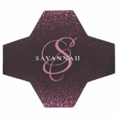 Aangepaste monogram naam Cool Girly Glitter Voetbal (Enkel)