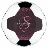 Aangepaste monogram naam Cool Girly Glitter Voetbal (Voorkant)