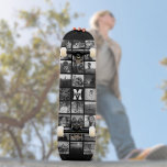 Aangepaste monogram Naam Cool Instagram Foto Colla Persoonlijk Skateboard<br><div class="desc">Cool,  modern skateboard dek met Custom Instagram Photo Collage rond uw monogram en naam. Pas het eenvoudig aan met je favoriete afbeeldingen. Maakt een geweldig weergavekader met een wandmontage (apart) voor een geweldige verjaardag of afstuderen cadeau! Dit ontwerp is zwart-wit. Ook beschikbaar in kleurversie.</div>