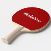 Aangepaste Monogram Naam Dark Snoep Apple Red Tafeltennisbatje (Voorkant Gekanteld)