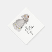 Aangepaste monogram Naam Datum Bride Groom Wedding Servet (Hoek)